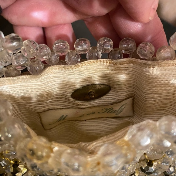 Collectible Vintage Italian crystal beaded evening bag - Picture 3 of 5